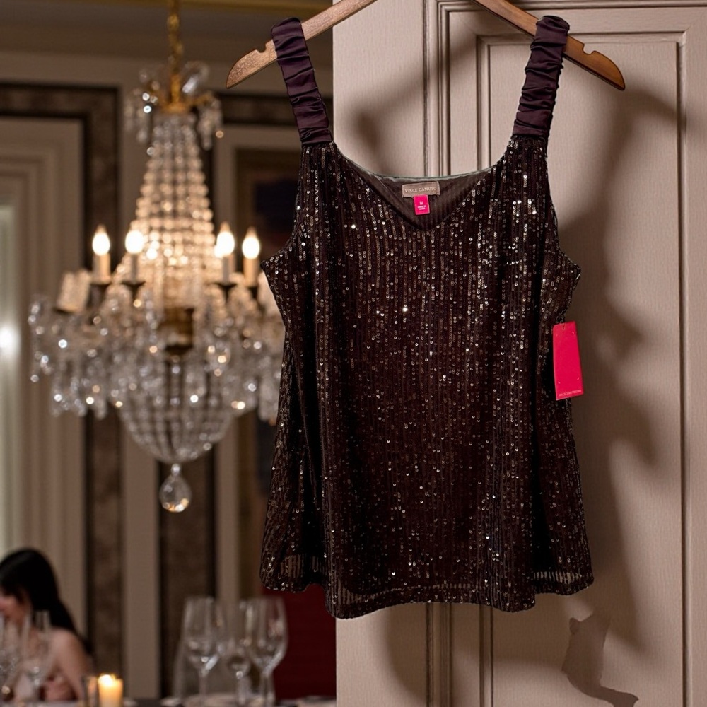 Vince Camuto Sparkle & Shine Sequin Top